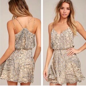 Lulus Tanis Beige Print Dress